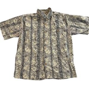 Gotcha Sport Mens Large Button Down Shirt Abstract‎ Print Short Sleeve